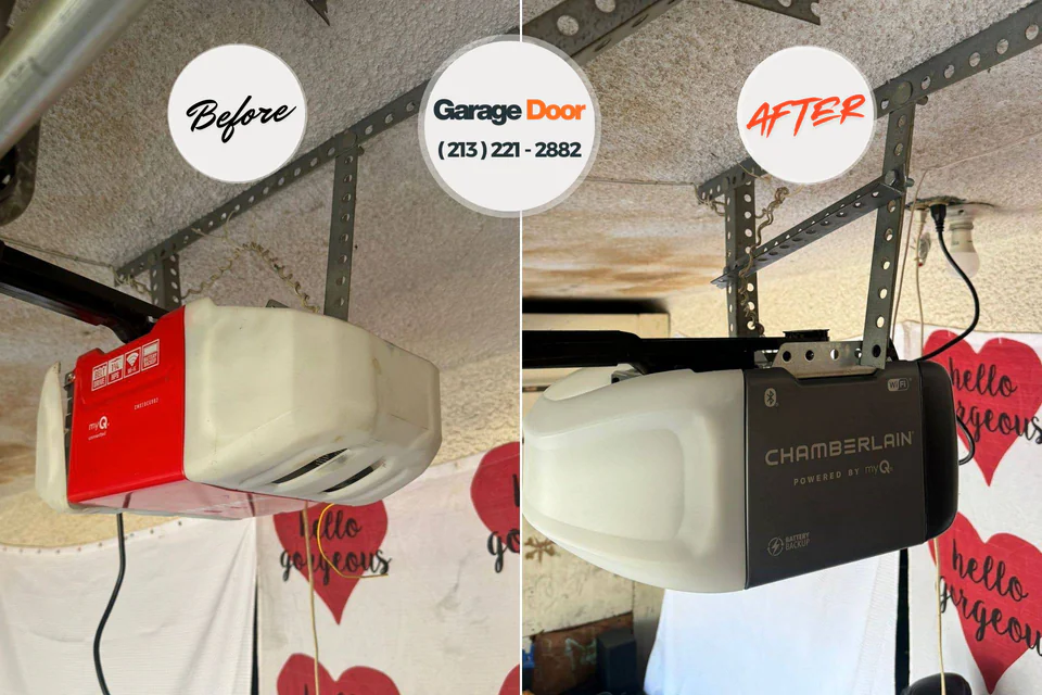 Before and after: garage door repair Berkeley, MO